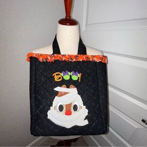 Handmade Halloween Chipmunk Spider Embroidered Boo Tote Bag